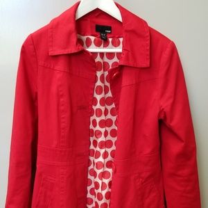 H&M Red Trench Coat Style Jacket